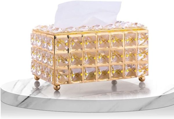 Tissue Holders Rectangular Crystal Tissue Box Cover Decorative tissue Paper Box