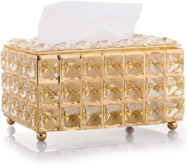 Tissue Holders Rectangular Crystal Tissue Box Cover Decorative tissue Paper Box