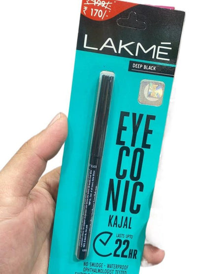 1pcs Lakme Black Waterproof Eyeconic Pencil Kajal