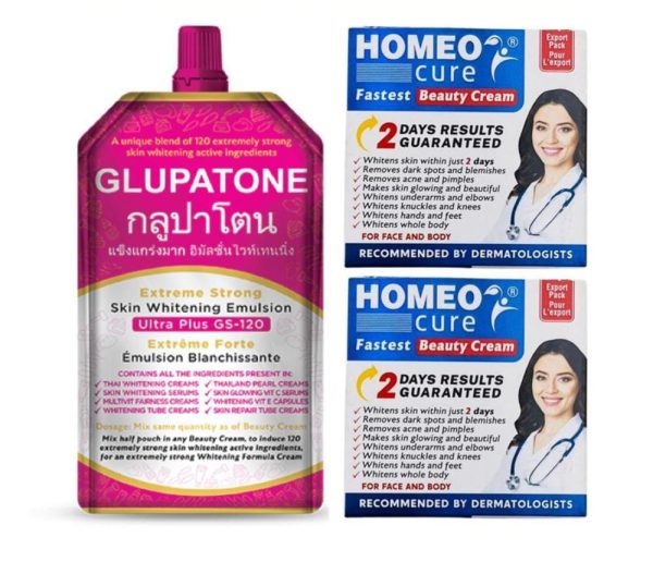 2 Homeo Cure Beauty Cream & 1 Glupatone Pack Of 3