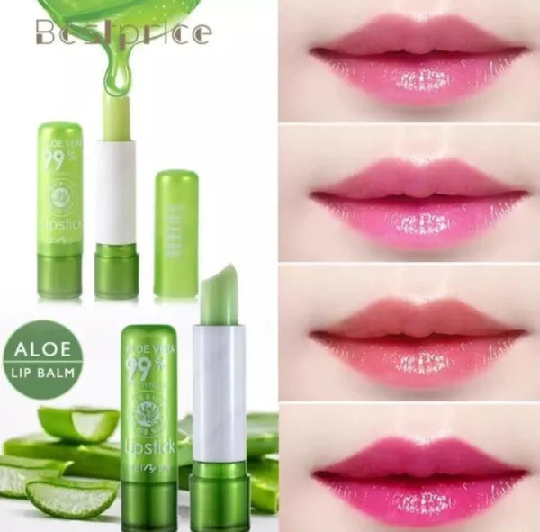 Aloe Vera 99% Soothing Gel Lip Balmmoisture Lip Balm, Long Lasting Nutritious Lip Balm Lips Moisturizer Magic Temperature Color Change Lip Gloss