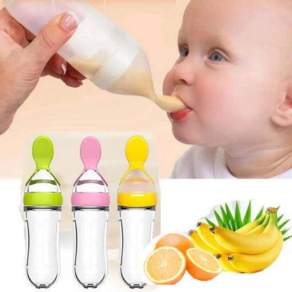 Baby Spoon Feeder Silicone Bottle Feeding