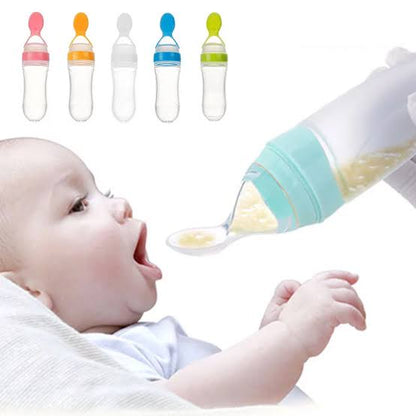 Baby Spoon Feeder Silicone Bottle Feeding