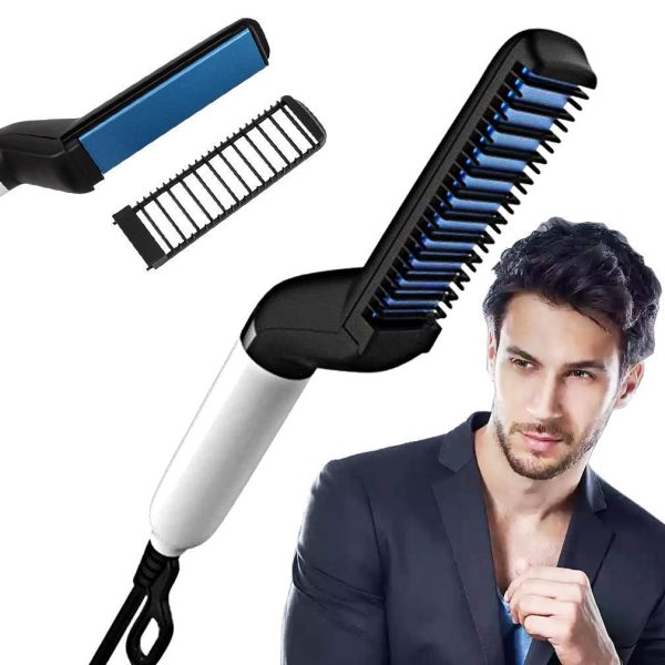 Beard Straightener Multifunctional Hair Comb Brush Beard Hair Straighten Comb Quick Hairstyle For Men