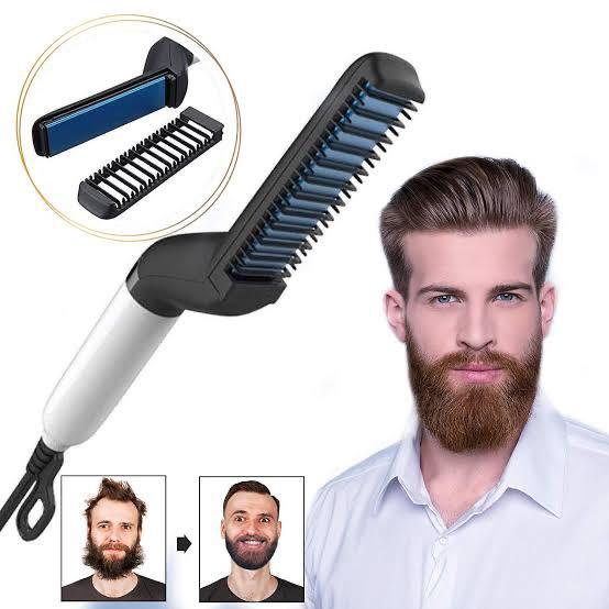 Beard Straightener Multifunctional Hair Comb Brush Beard Hair Straighten Comb Quick Hairstyle For Men