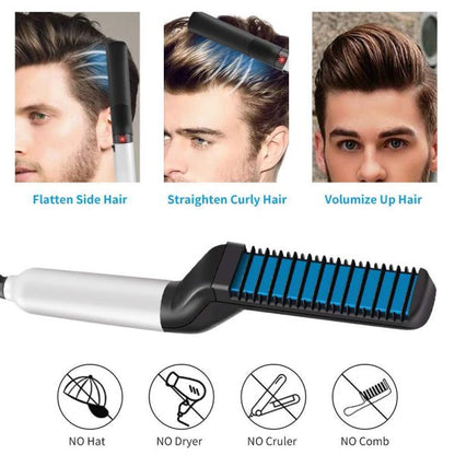 Beard Straightener Multifunctional Hair Comb Brush Beard Hair Straighten Comb Quick Hairstyle For Men