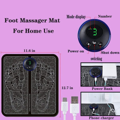 EMS Foot Massager Mat Electric USB Charging