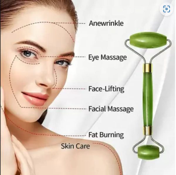 Flawless Jade Roller With Stone | Facial Roller Manual Massage For Women