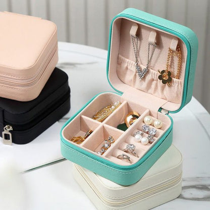 ewelry Storage Box Leather Jewelry Stand Earrings Ring Box Cosmetics Beauty Container Organizer