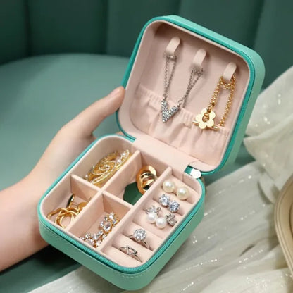 ewelry Storage Box Leather Jewelry Stand Earrings Ring Box Cosmetics Beauty Container Organizer