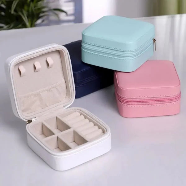 ewelry Storage Box Leather Jewelry Stand Earrings Ring Box Cosmetics Beauty Container Organizer