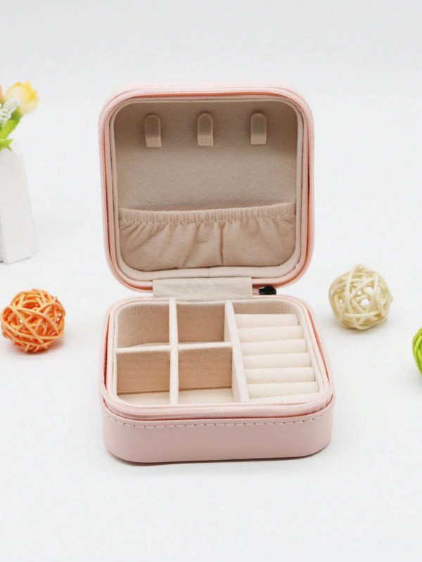 ewelry Storage Box Leather Jewelry Stand Earrings Ring Box Cosmetics Beauty Container Organizer