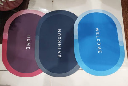 Round Bath Mat Super Absorbent Quick Drying Bathroom Rugs Non Slip Kitchen Entrance Doormat Modern Napa Skin Floor Mat Home Decor