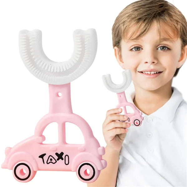 Silicon Toothbrush Taxi Design Portable Hand-held Shaped Infant Soft Bristle 360 Degrees For Kids