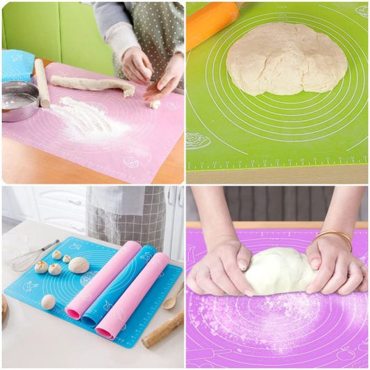 Silicone Baking Roti Mat With Measurements Heat Resistant | Non Stick Flour Rolling Mat | Baking Kneading Dough Pad