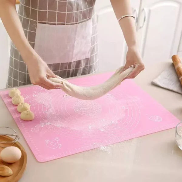 Silicone Baking Roti Mat With Measurements Heat Resistant | Non Stick Flour Rolling Mat | Baking Kneading Dough Pad