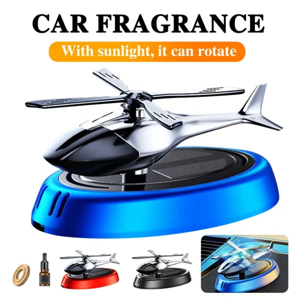 Solar Car Air Freshener | Solar Energy Rotating Helicopter Aroma Diffuser For Car