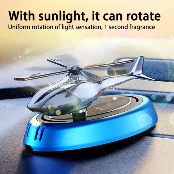 Solar Car Air Freshener | Solar Energy Rotating Helicopter Aroma Diffuser For Car