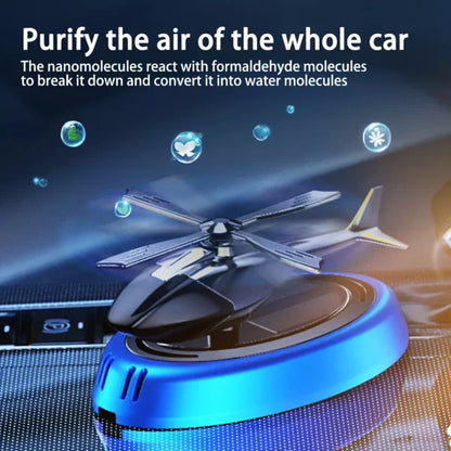 Solar Car Air Freshener | Solar Energy Rotating Helicopter Aroma Diffuser For Car