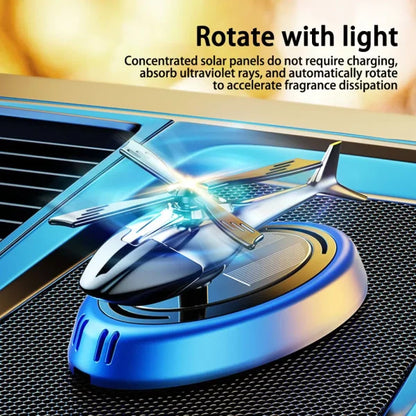 Solar Car Air Freshener | Solar Energy Rotating Helicopter Aroma Diffuser For Car