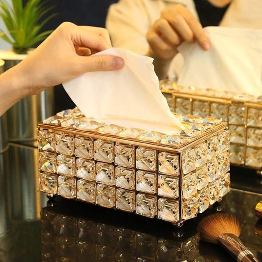 Tissue Holders Rectangular Crystal Tissue Box Cover Decorative tissue Paper Box