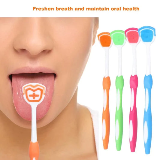 Tongue Cleaning Brush,tongue Scraper Tongue Cleaner Brush Deep Clean For Oral Health Use(random Color)