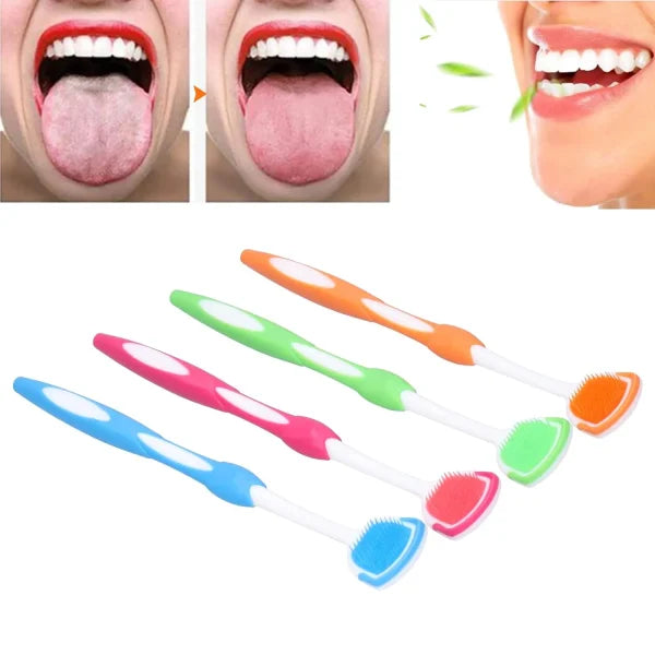 Tongue Cleaning Brush,tongue Scraper Tongue Cleaner Brush Deep Clean For Oral Health Use(random Color)