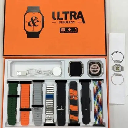 Y80 Ultra 8 In 1 Smart Watch ,8 Straps 49mm Big Display