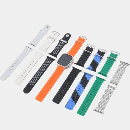 Y80 Ultra 8 In 1 Smart Watch ,8 Straps 49mm Big Display